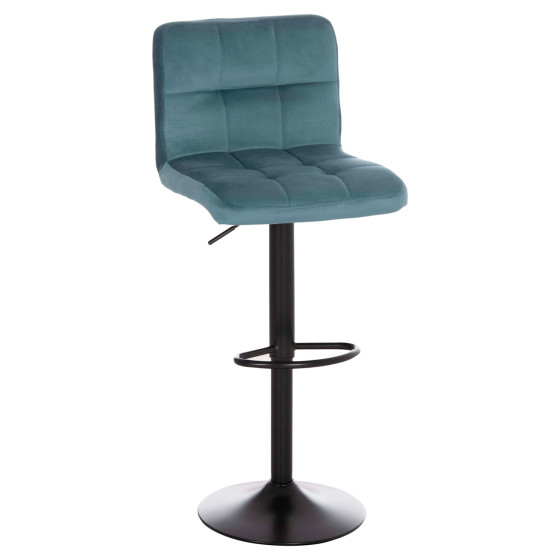 Bar Stool Diana HM202.18 Velvet Turquoise & Black Matte frame 44x52x109Η