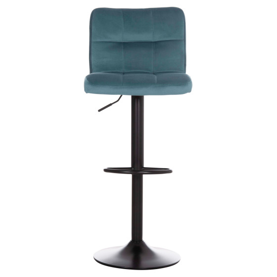 Bar Stool Diana HM202.18 Velvet Turquoise & Black Matte frame 44x52x109Η