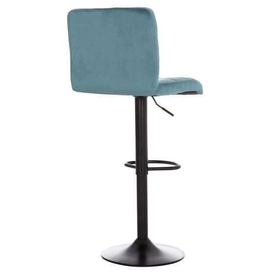 Bar Stool Diana HM202.18 Velvet Turquoise & Black Matte frame 44x52x109Η