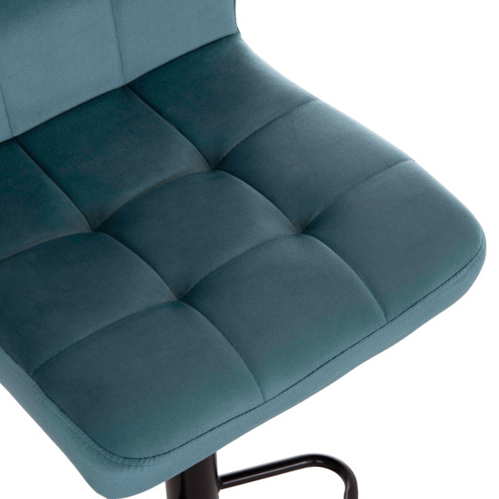 Bar Stool Diana HM202.18 Velvet Turquoise & Black Matte frame 44x52x109Η