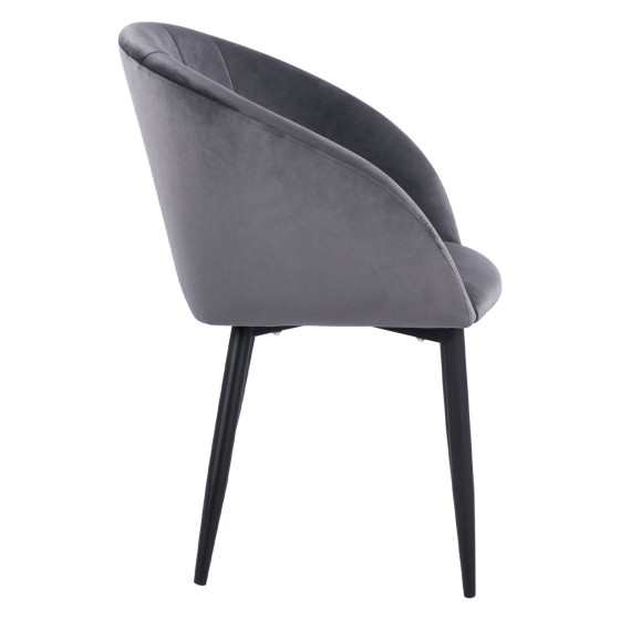 Armchair Bessie HM8699.01 Velvet Grey with metallic frame 60x62x80 cm.