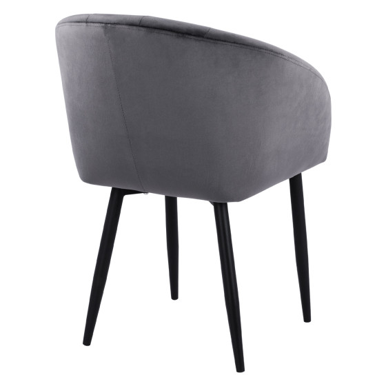 Armchair Bessie HM8699.01 Velvet Grey with metallic frame 60x62x80 cm.