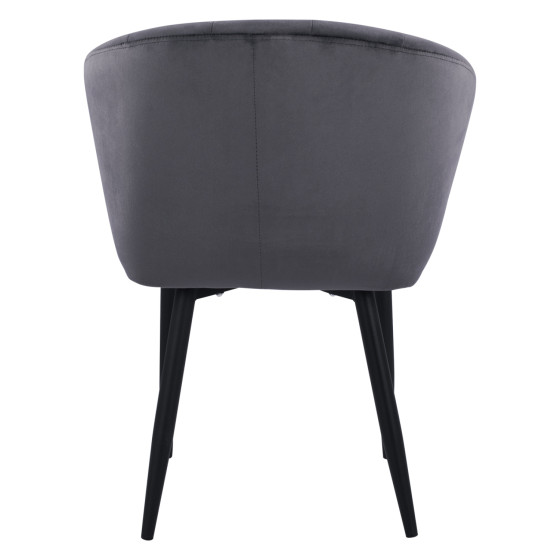 Armchair Bessie HM8699.01 Velvet Grey with metallic frame 60x62x80 cm.