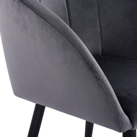 Armchair Bessie HM8699.01 Velvet Grey with metallic frame 60x62x80 cm.