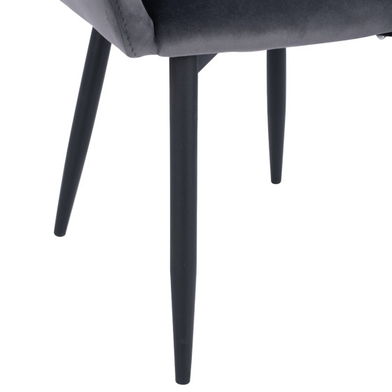 Armchair Bessie HM8699.01 Velvet Grey with metallic frame 60x62x80 cm.