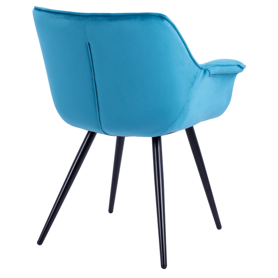 ΠΟΛΥΘΡΟΝΑΚΙ BENJAMIN ΑΠΟ ΒΕΛΟΥΔΟ ΤΙΡΚΟΥΑΖ ME ΜΕΤΑΛΛΙΚΑ ΠΟΔΙΑ HM8682.09 69x68x78 εκ.