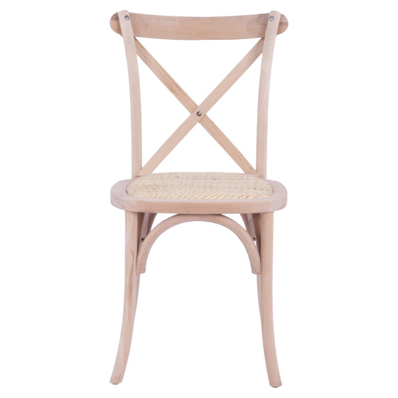 Chair Owen Wooden Stackable from beech wood unpainted with crossed back HM8575.20 45x55,5x90 cm