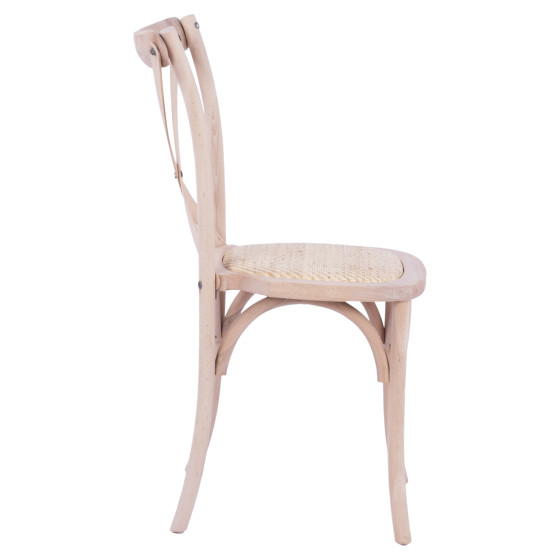 Chair Owen Wooden Stackable from beech wood unpainted with crossed back HM8575.20 45x55,5x90 cm