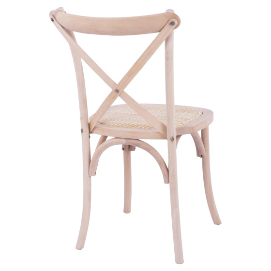Chair Owen Wooden Stackable from beech wood unpainted with crossed back HM8575.20 45x55,5x90 cm