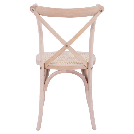 Chair Owen Wooden Stackable from beech wood unpainted with crossed back HM8575.20 45x55,5x90 cm