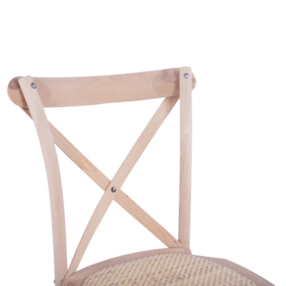 Chair Owen Wooden Stackable from beech wood unpainted with crossed back HM8575.20 45x55,5x90 cm