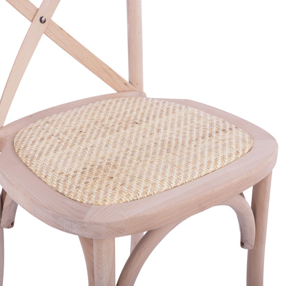 Chair Owen Wooden Stackable from beech wood unpainted with crossed back HM8575.20 45x55,5x90 cm