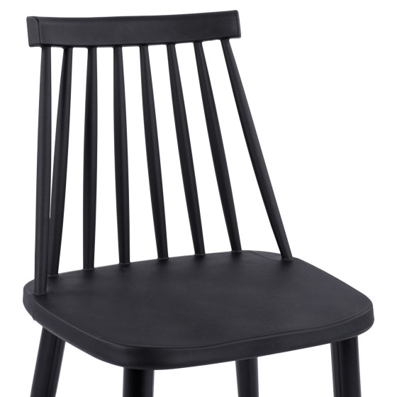 Dining Chair HM8052.12 Vanessa Black with metallic black legs 43x46,5x82 cm.