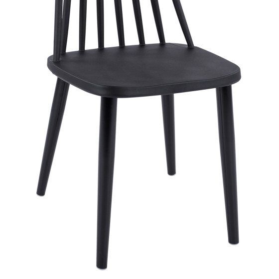 Dining Chair HM8052.12 Vanessa Black with metallic black legs 43x46,5x82 cm.