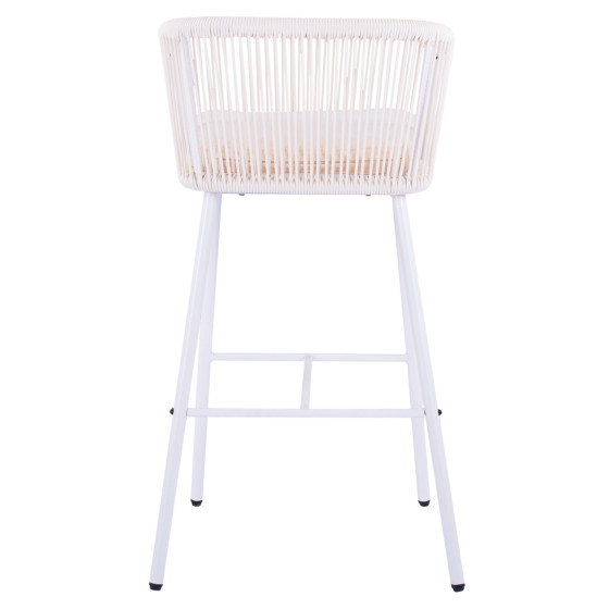 Stool with metallic frame and rope white HM5714.03 46x54x101 cm