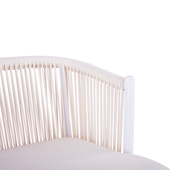 Stool with metallic frame and rope white HM5714.03 46x54x101 cm