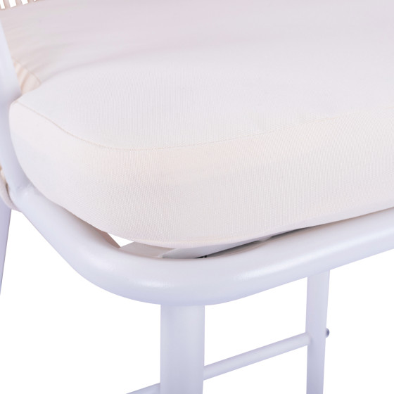 Stool with metallic frame and rope white HM5714.03 46x54x101 cm