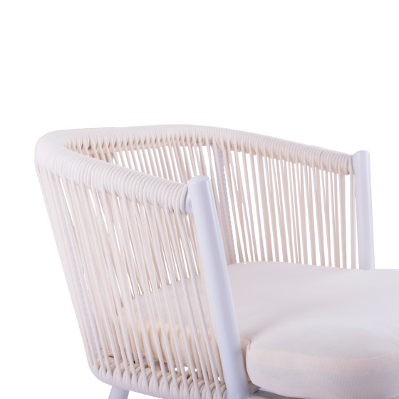 Stool with metallic frame and rope white HM5714.03 46x54x101 cm