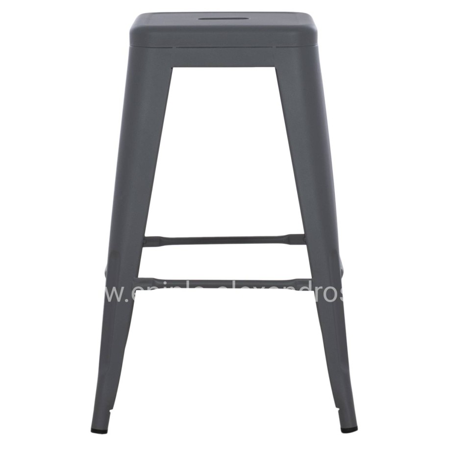 ΣΚΑΜΠΟ ΜΕΣΑΙΟΥ ΥΨΟΥΣ ΜΕΤΑΛΛΙΚΟ HM8573.10 MELITA ΣΕ ΓΚΡΙ 43x43x67Yεκ.