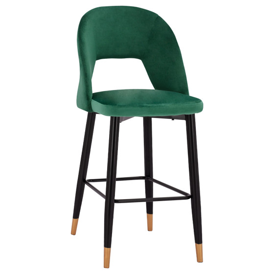 Bar Stool Harper HM8526.03 Velvet Cypress Green with metallic frame 50x51x111cm