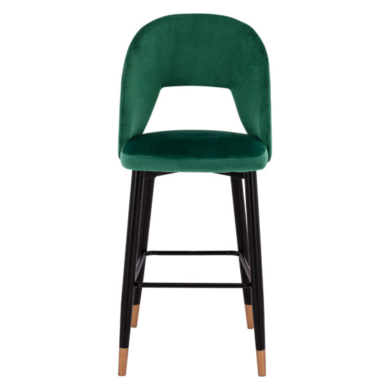 Bar Stool Harper HM8526.03 Velvet Cypress Green with metallic frame 50x51x111cm