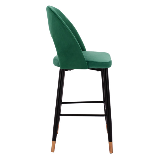 Bar Stool Harper HM8526.03 Velvet Cypress Green with metallic frame 50x51x111cm