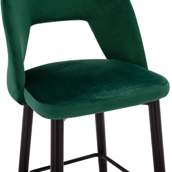 Bar Stool Harper HM8526.03 Velvet Cypress Green with metallic frame 50x51x111cm