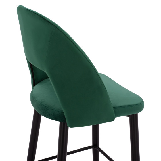 Bar Stool Harper HM8526.03 Velvet Cypress Green with metallic frame 50x51x111cm