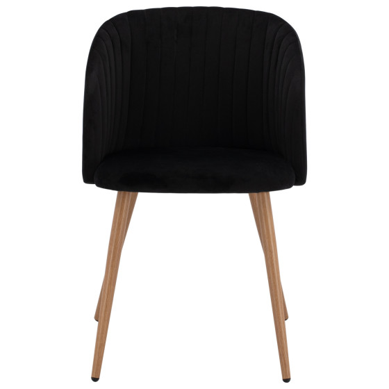 ΠΟΛΥΘΡΟΝΑΚΙ LEAH HM8543.04 ΜΕ ΒΕΛΟΥΔΟ ΜΑΥΡΟ ΚΑΙ ΜΕΤΑΛΛΙΚΑ ΠΟΔΙΑ 53x57x81 εκ.