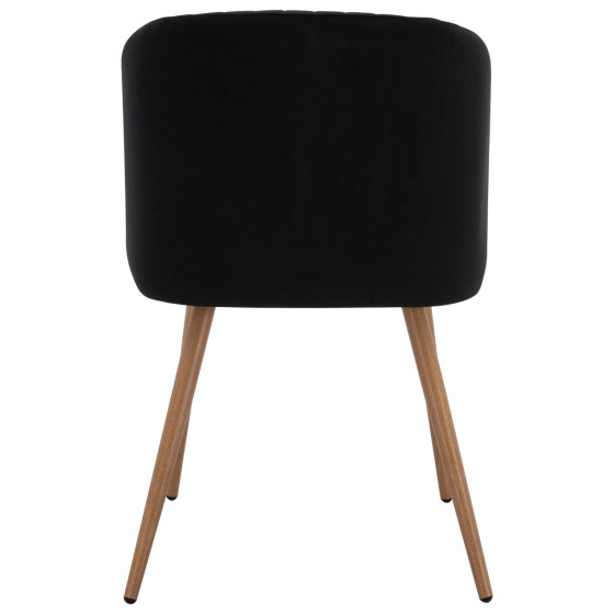 ΠΟΛΥΘΡΟΝΑΚΙ LEAH HM8543.04 ΜΕ ΒΕΛΟΥΔΟ ΜΑΥΡΟ ΚΑΙ ΜΕΤΑΛΛΙΚΑ ΠΟΔΙΑ 53x57x81 εκ.