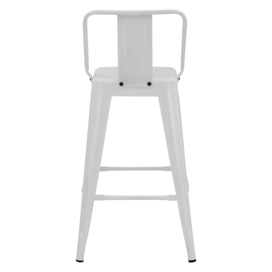 ΣΚΑΜΠΟ ΜΕΣΑΙΟΥ ΥΨΟΥΣ ΜΕΤΑΛΛΙΚΟ MELITA ΜΕ ΠΛΑΤΗ ΣΕ ΛΕΥΚΟ ΜΑΤ HM8574.31 42x42x89,5Υ εκ.