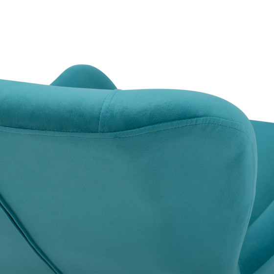 Armchair Velvet Turquoise with metallic black leg HM8721.08 67x80x102 cm.