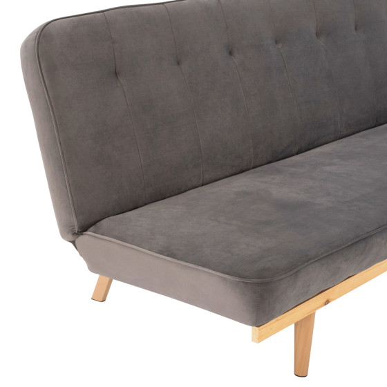 ΚΑΝΑΠΕΣ ΚΡΕΒΑΤΙ 3ΘΕΣΙΟΣ ΑΠΟ ΒΕΛΟΥΔΟ ΓΚΡΙ HM3168.01 193Χ85Χ88Υ εκ.