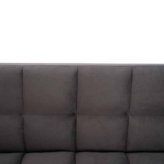 ΚΑΝΑΠΕΣ ΚΡΕΒΑΤΙ 3ΘΕΣΙΟΣ ΑΠΟ ΒΕΛΟΥΔΟ ΓΚΡΙ HM3167.01 182Χ80Χ88Υ εκ.