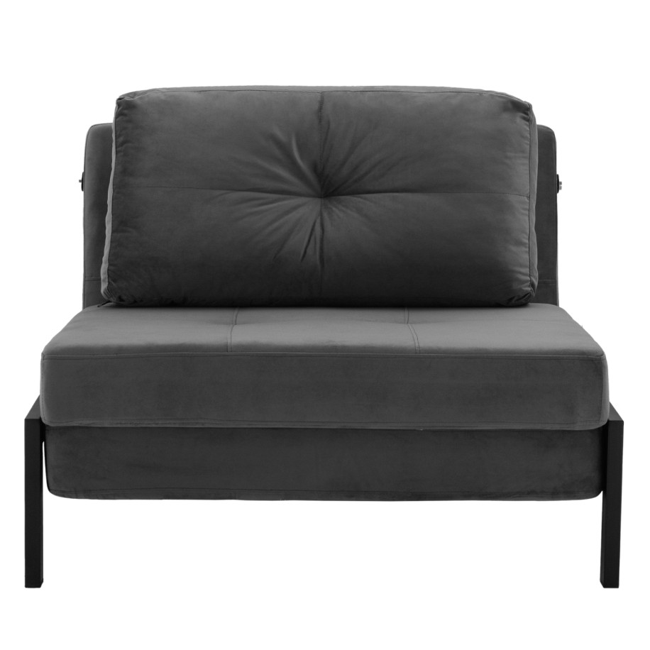 HM3078.11 Armchair Bed, velvet grey, 95x92x66cm