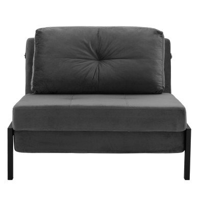 HM3078.11 Armchair Bed, velvet grey, 95x92x66cm