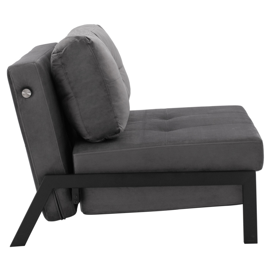 HM3078.11 Armchair Bed, velvet grey, 95x92x66cm
