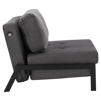 HM3078.11 Armchair Bed, velvet grey, 95x92x66cm
