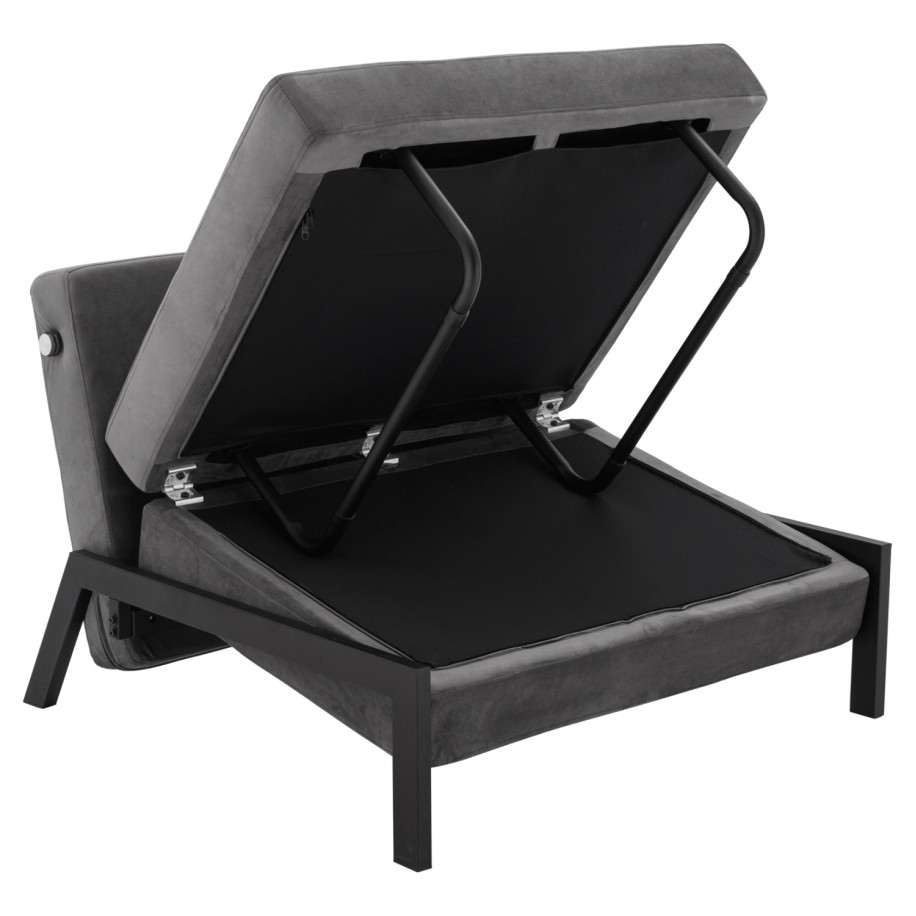 HM3078.11 Armchair Bed, velvet grey, 95x92x66cm