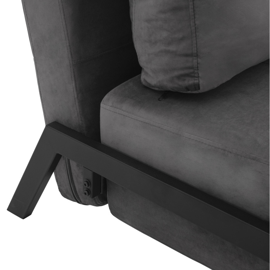 HM3078.11 Armchair Bed, velvet grey, 95x92x66cm