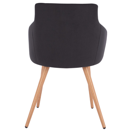 ΠΟΛΥΘΡΟΝΑΚΙ IVY ΒΕΛΟΥΔΟ ΜΑΥΡΟ ΚΑΙ ΜΕΤΑΛΛΙΚΑ ΠΟΔΙΑ HM8546.04 53x55x79 εκ.