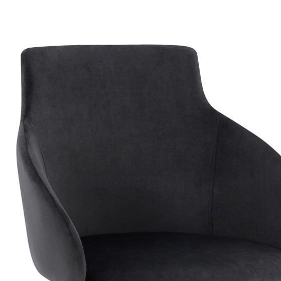 ΠΟΛΥΘΡΟΝΑΚΙ IVY ΒΕΛΟΥΔΟ ΜΑΥΡΟ ΚΑΙ ΜΕΤΑΛΛΙΚΑ ΠΟΔΙΑ HM8546.04 53x55x79 εκ.