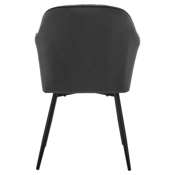 Armchair Sawyer Velvet Grey with black legs HM8523.11 53x60x76cm