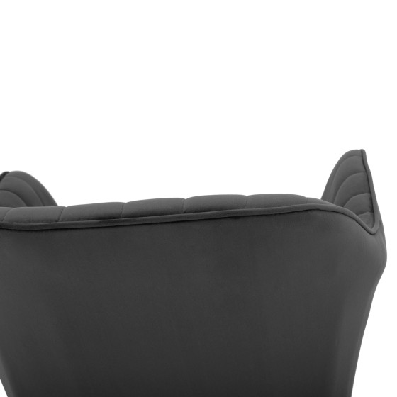 Armchair Sawyer Velvet Grey with black legs HM8523.11 53x60x76cm