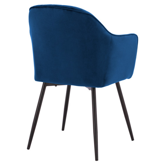 Armchair Sawyer Velvet Blue with black legs HM8523.18 53x60x76cm