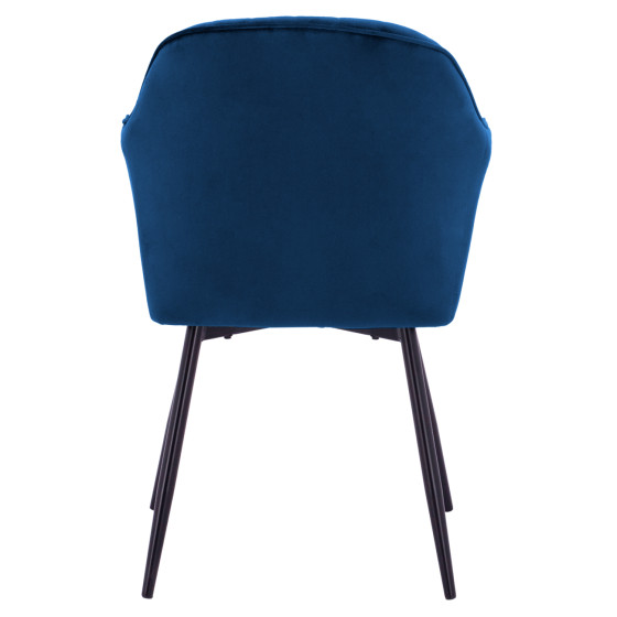 Armchair Sawyer Velvet Blue with black legs HM8523.18 53x60x76cm