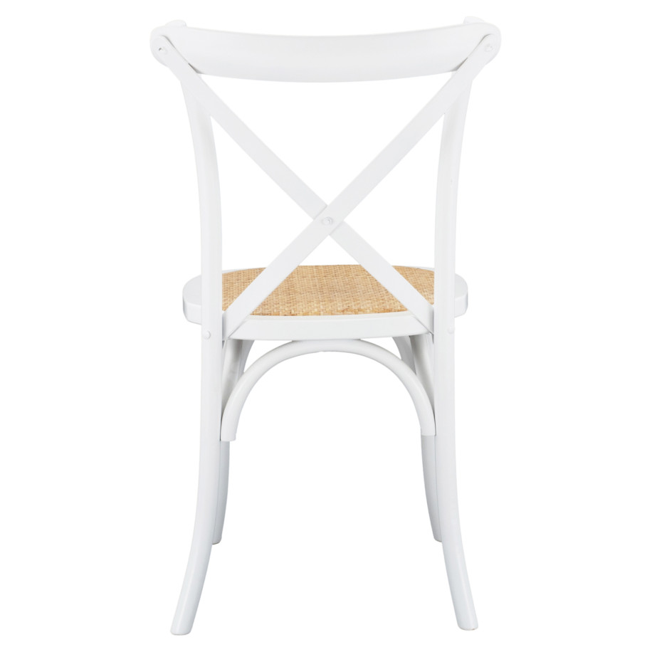 Wooden chair Owen Stackable from beech wood in white color with crossed back HM8575.14 48x53x90 cm