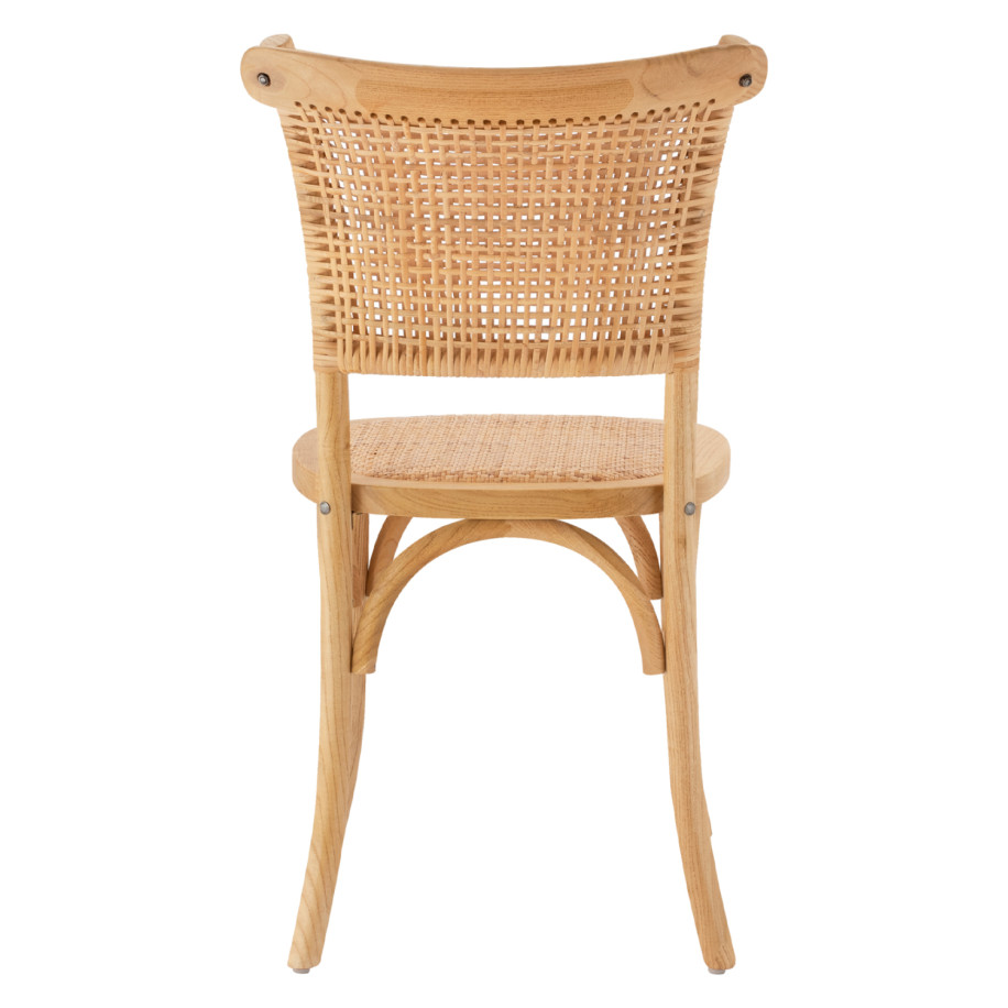 Wooden chair with rattan in natural shade HM8752.01 49x54x89cm