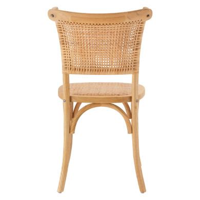 Wooden chair with rattan in natural shade HM8752.01 49x54x89cm