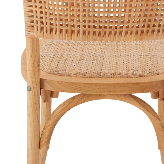 Wooden chair with rattan in natural shade HM8752.01 49x54x89cm